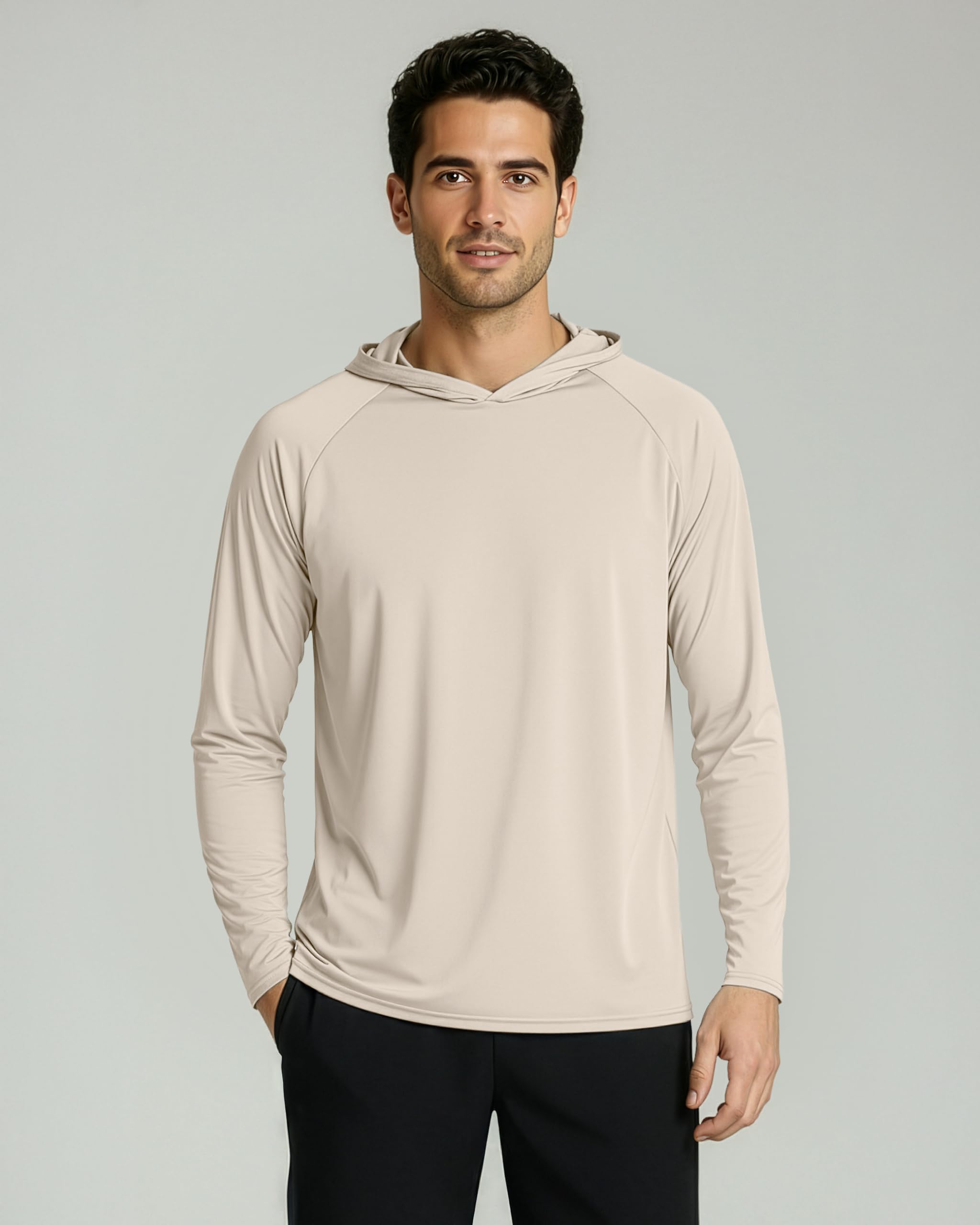Real Essentials 3er Pack: Herren UPF 50+ Sonnenschutz Leicht Langarm Hoodie Shirt Angeln (erhältlich in Big & Tall)