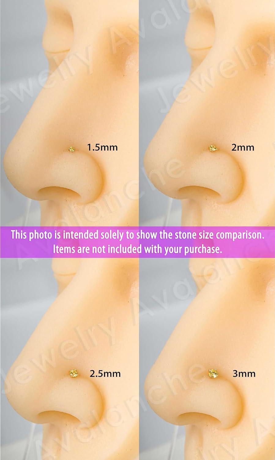 22G Solid 14Kt Gold Nose Screw Stud with Prong Set real Citrine Gemstone, 14kt Yellow Gold or 14kt White Gold - November Birthstone Nose Ring