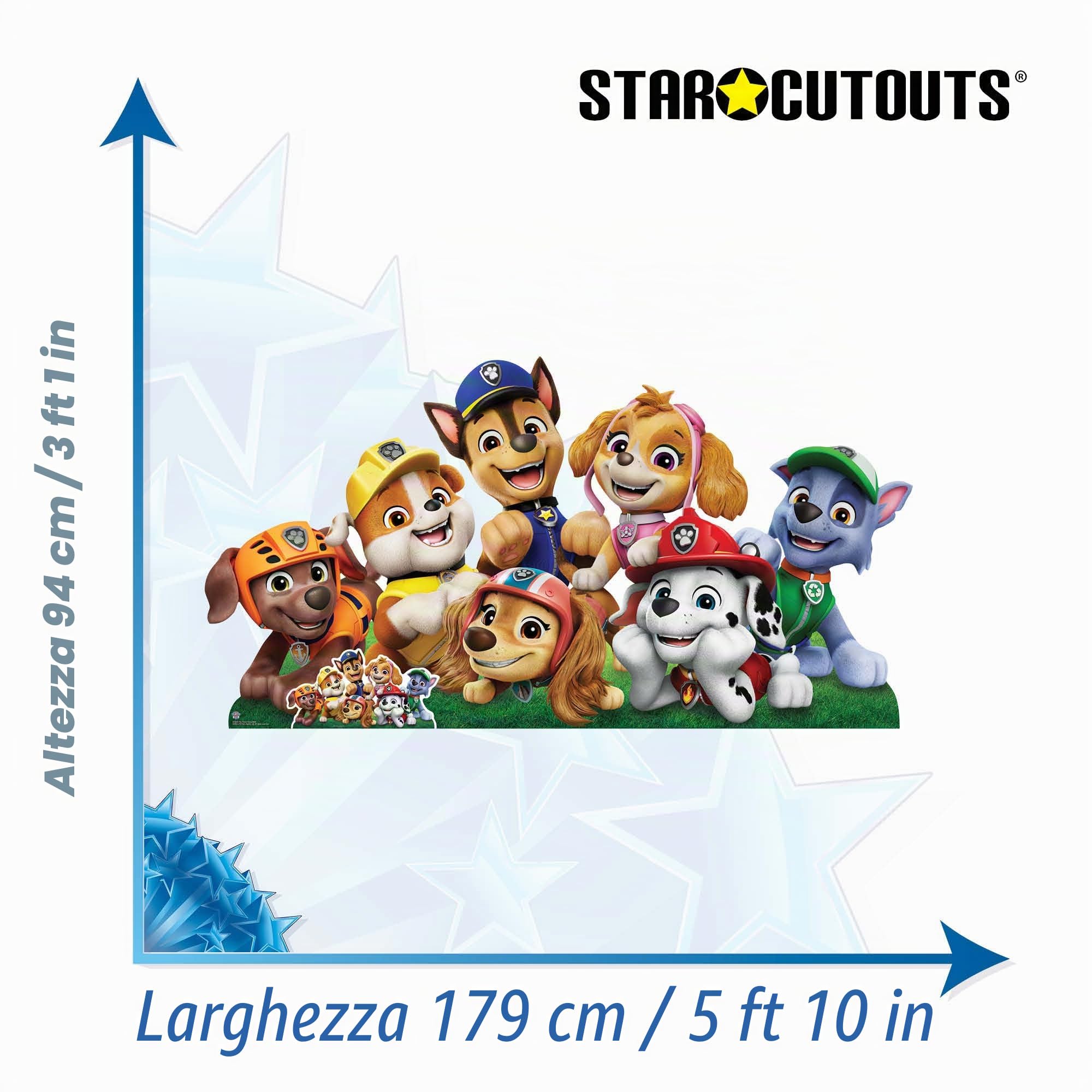 Star Cutouts Cartonato largo SC4601 Paw Patrol, altezza 94 cm, ideale per feste a tema Paw Patrol, feste di compleanno e fan, decorazioni per stanze ed eventi