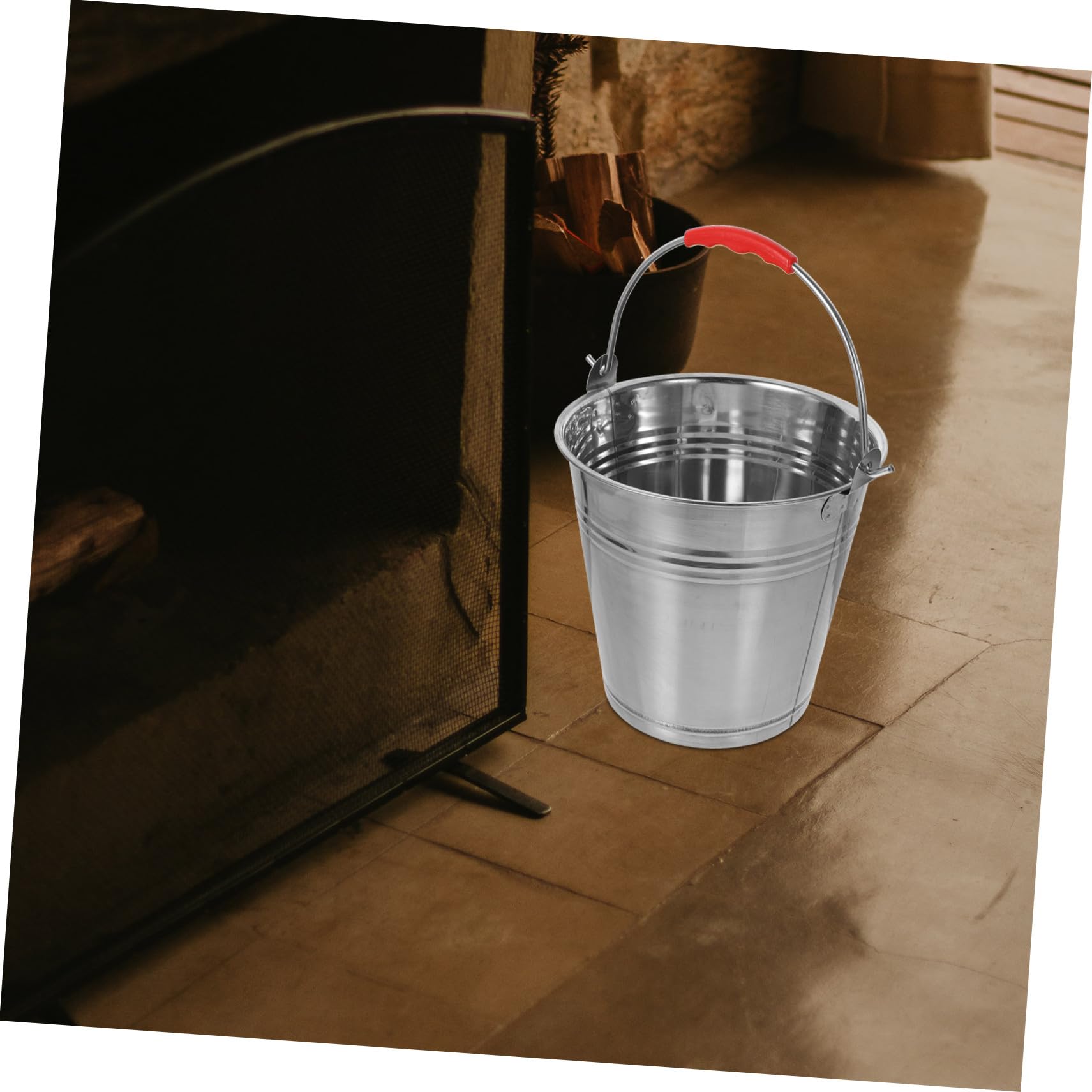 Cubo de Carbón para Almacenar Cenizas para Parrilla de Hierro Gran Capacidad y Transferir Carbón en Chimeneas Interiores y Exteriores