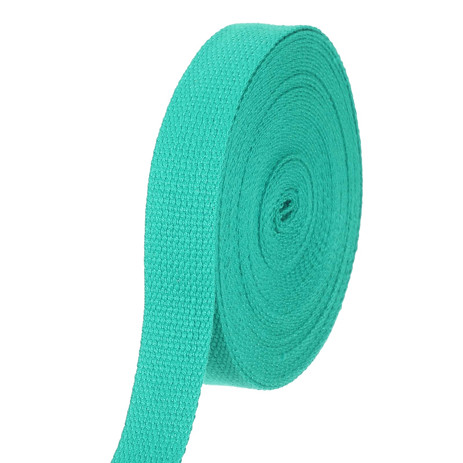 sourcing map Cotton Webbing 1 Inch 11 Yard Polyester Cotton Weave Webbing Strap Twill Tape Ribbon for Arts and Crafts Webbing Tote Bag Handles Cloth Belt Making Outdoor Supplies, Lake Blue — image 1