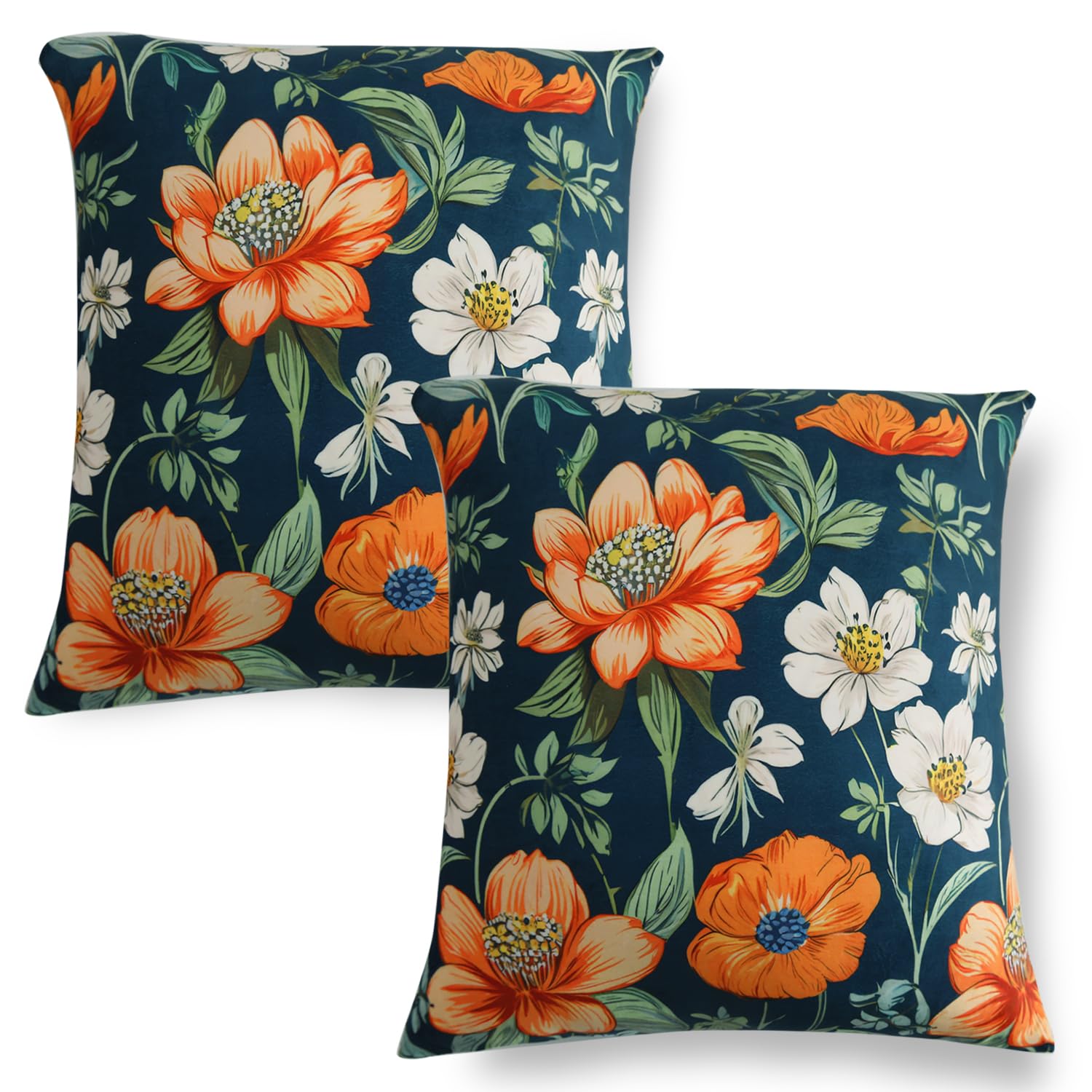 Velvet Cushion Covers - Amber Serene Flora -20