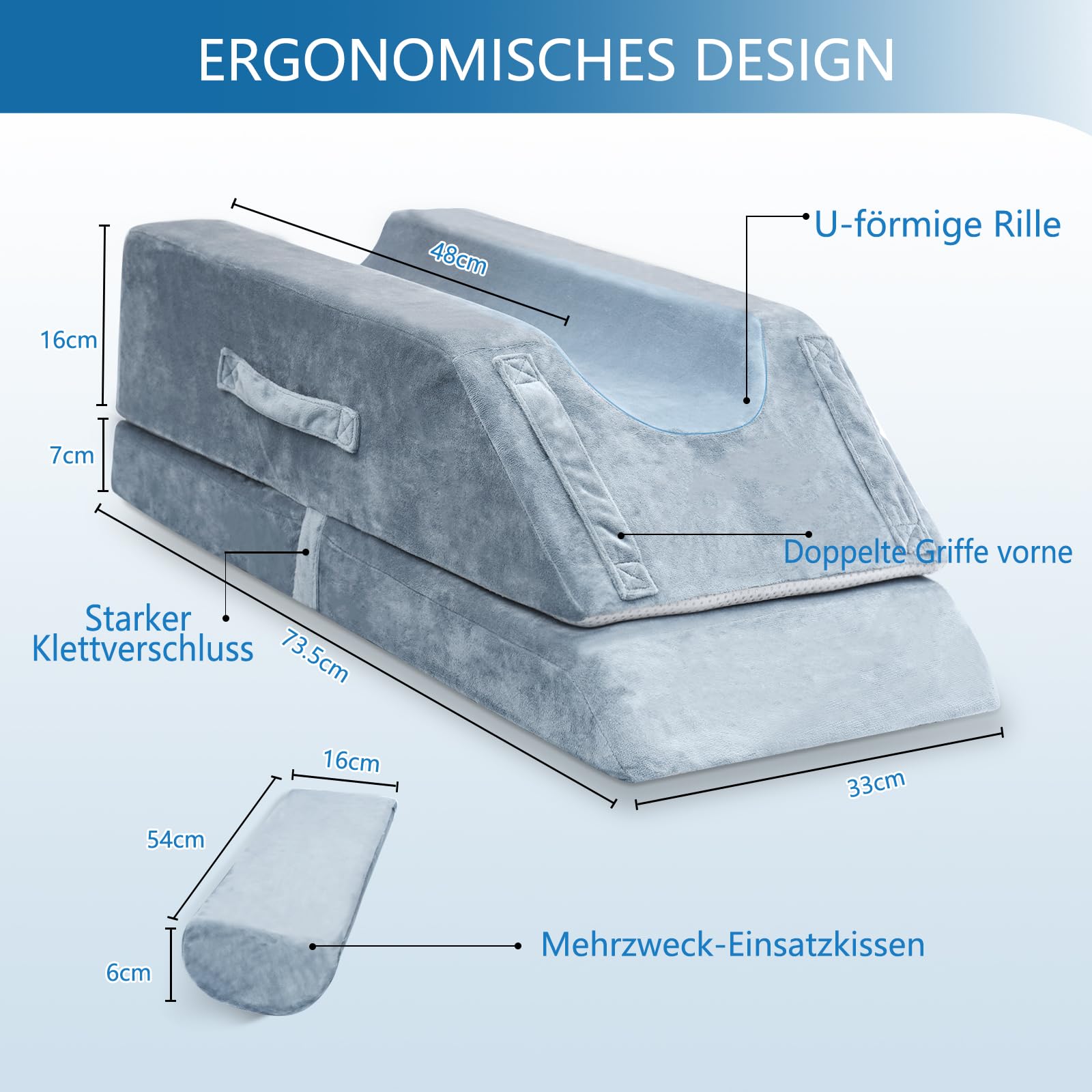 Ergonomisches Höhenverstellbare Venenkissen, für nach Operationen, Verletzungen oder zum Ausruhen-Beinhochlagerungskissen, Beinkissen Lymphkissen für Beine hochlegen