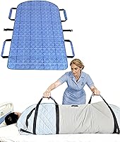 Vista 1 de Almohadilla de cama de posicionamiento con asas, carcasa 100% algodón; sábanas deslizantes transpirables para pacientes para prevenir llagas