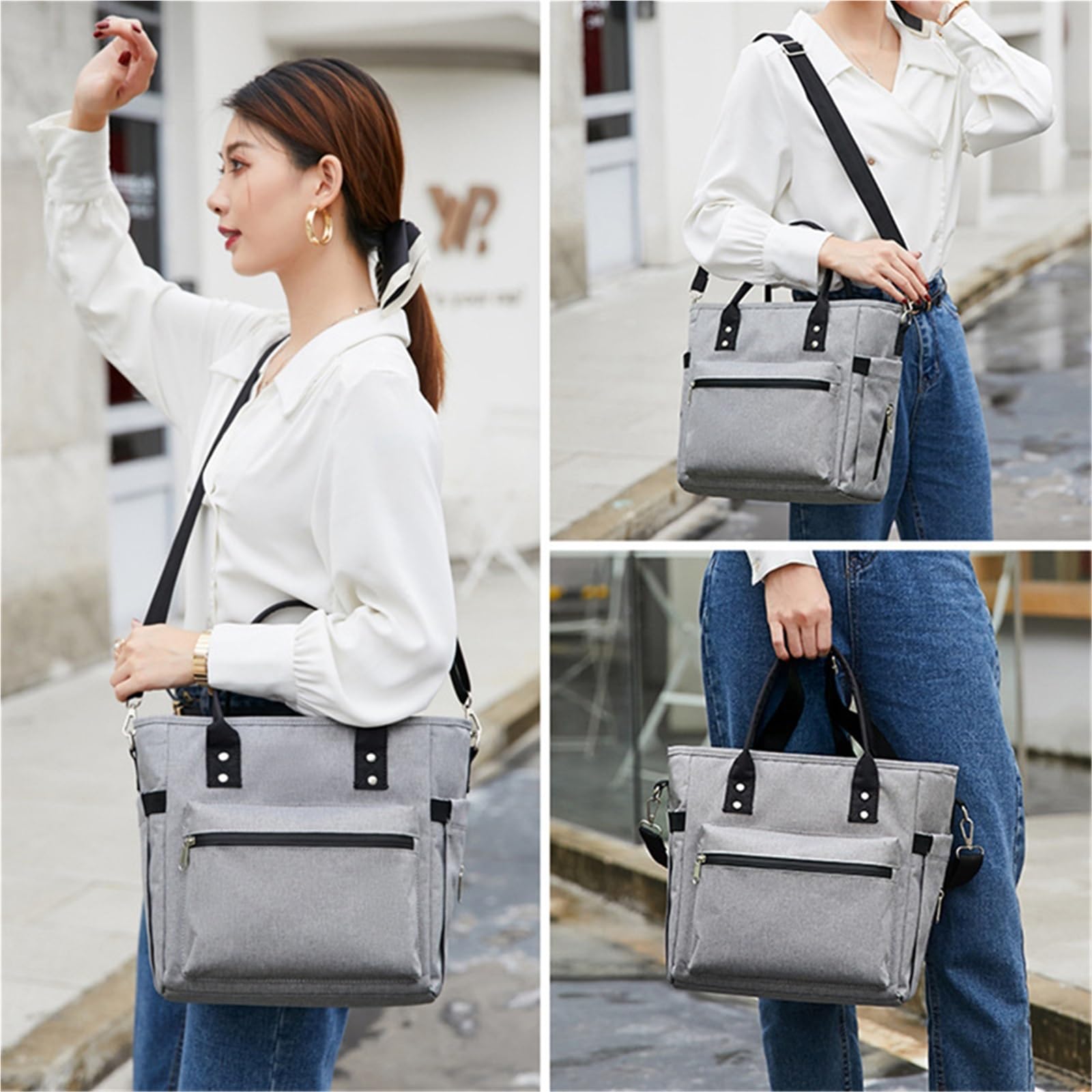 2 Bolsas térmicas Impermeables Oxford para Mujer, Tipo Fiambrera portátil de Gran Capacidad (Negras)