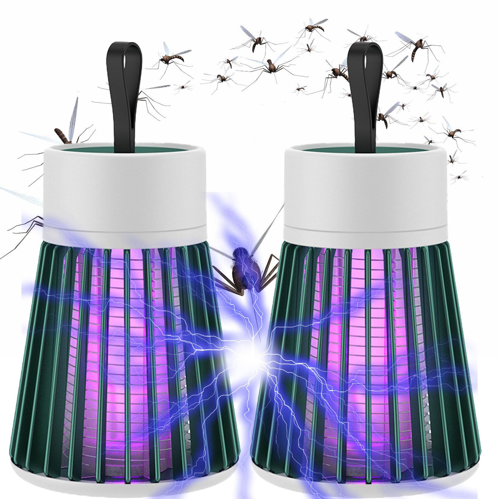 Mozz Guard Buzzbug Mosquito Killer, Bedbugs Heater, mozz Guard 2.0, Mosquitoes Zapper, Waterproof, Suitable for Home, Camping, Picnic (Green-2pcs)