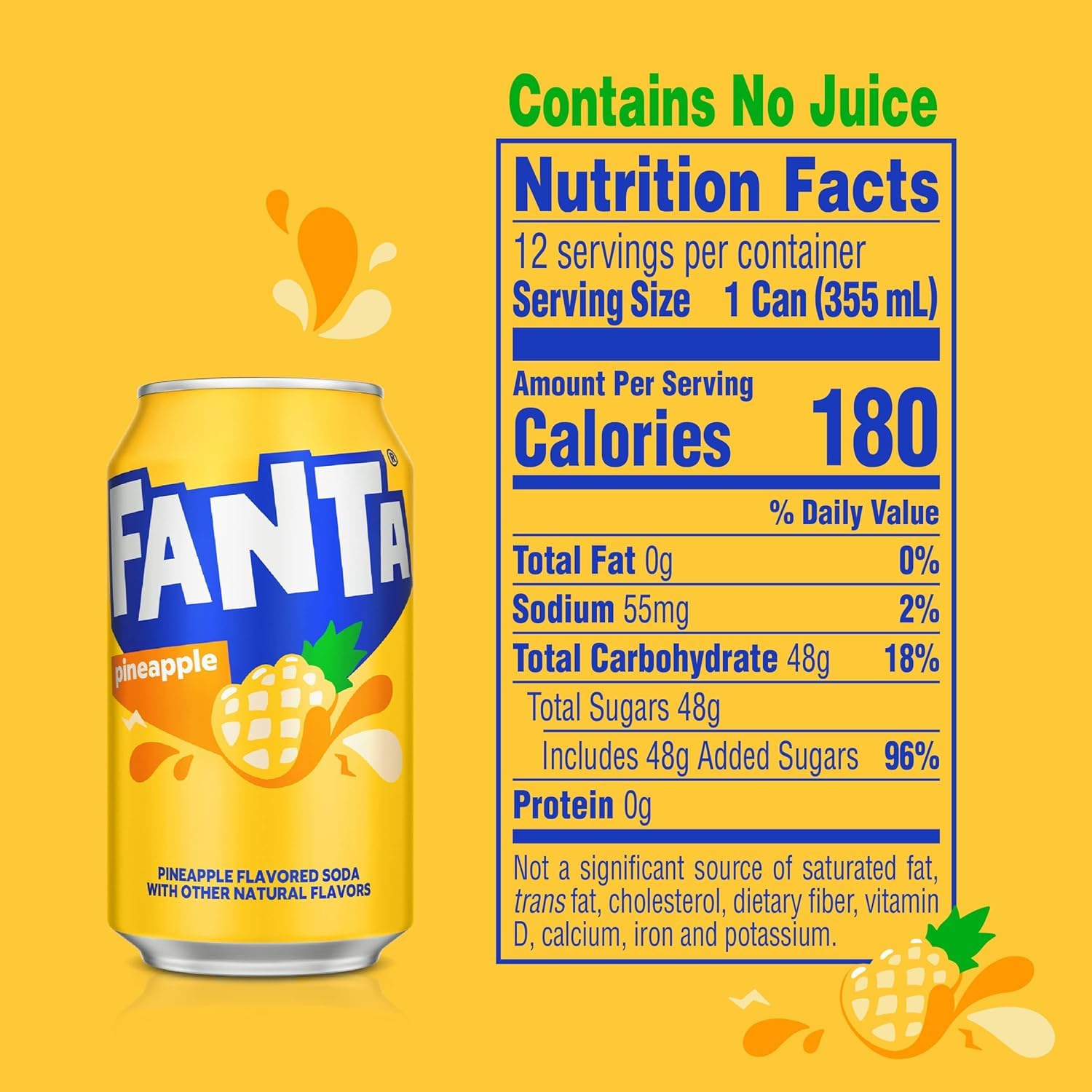 Fanta Pineapple 12 FL OZ (355ml) - 12 Cans