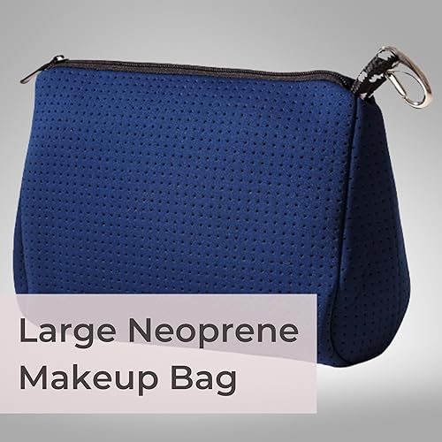 Miniatura 2 de Pop Ups Brand - Bolsa de maquillaje grande con cremallera, de neopreno, lavable a máquina, artículos de tocador de viaje, bolsa organizadora de