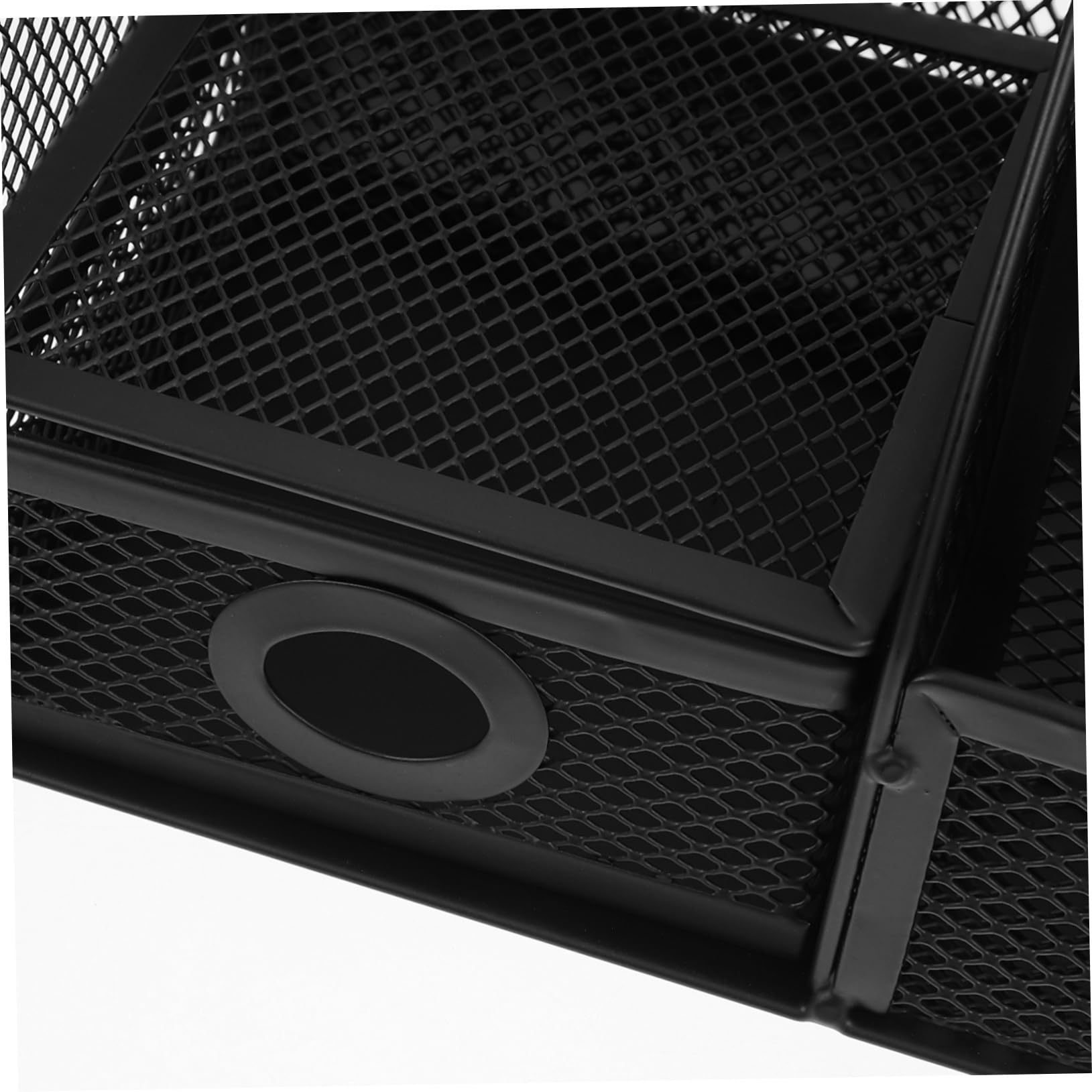 NUOBESTY Organizer da Scrivania in Metallo Portapenne Multifunzione Nero 7 Scomparti Compatto per Ufficio e Studio Contenitore Portaoggetti per Cancelleria