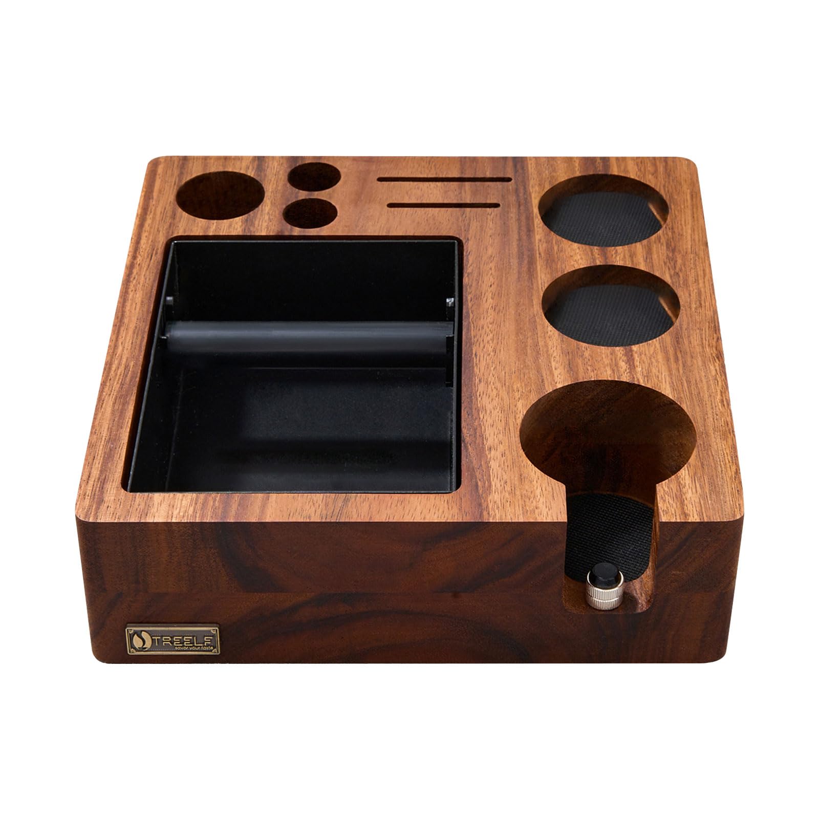Hredyqw Pecan Coffee Storage With Multiple Sections For Kitchen Counter And Dining Space