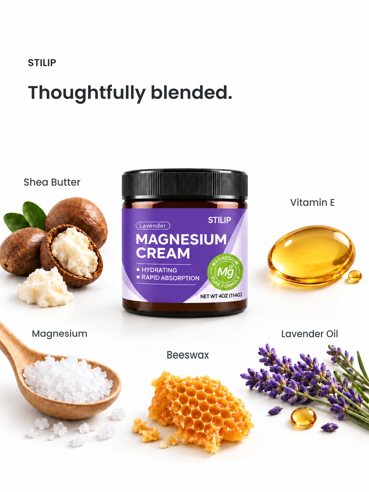 Magnesium Cream for sleep, Magnesium Lotion for Body and Feet, Lavender-114G — Amazon image 6