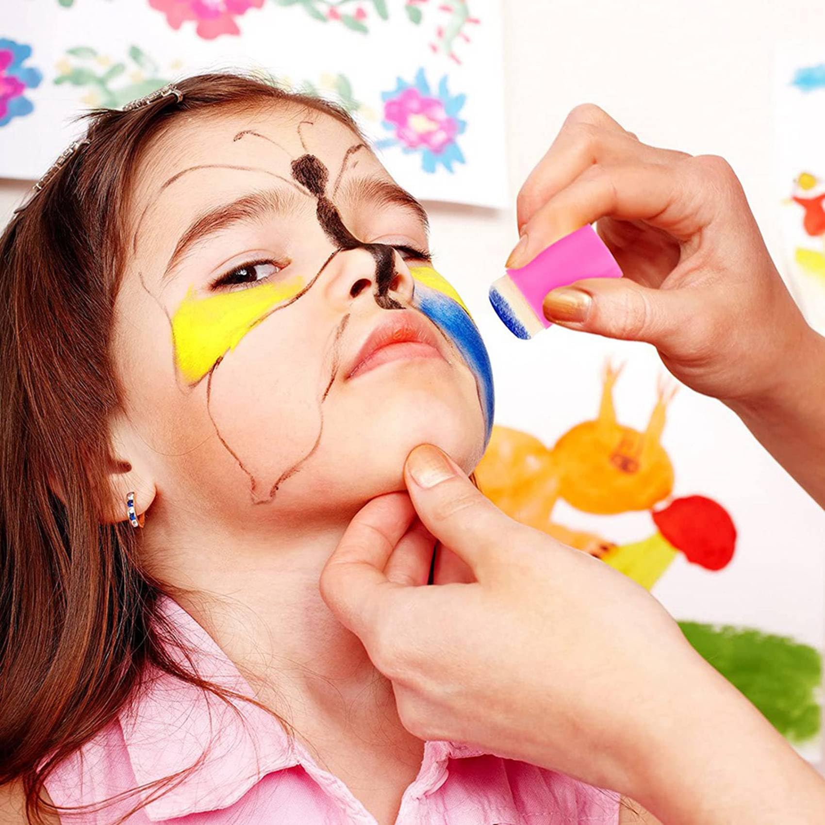 Bloepum 300 Pieces Finger Sponge Daubers Finger Painting Sponge Craft Drawing Sponge Dauber Set for Painting Art Ink Crafts