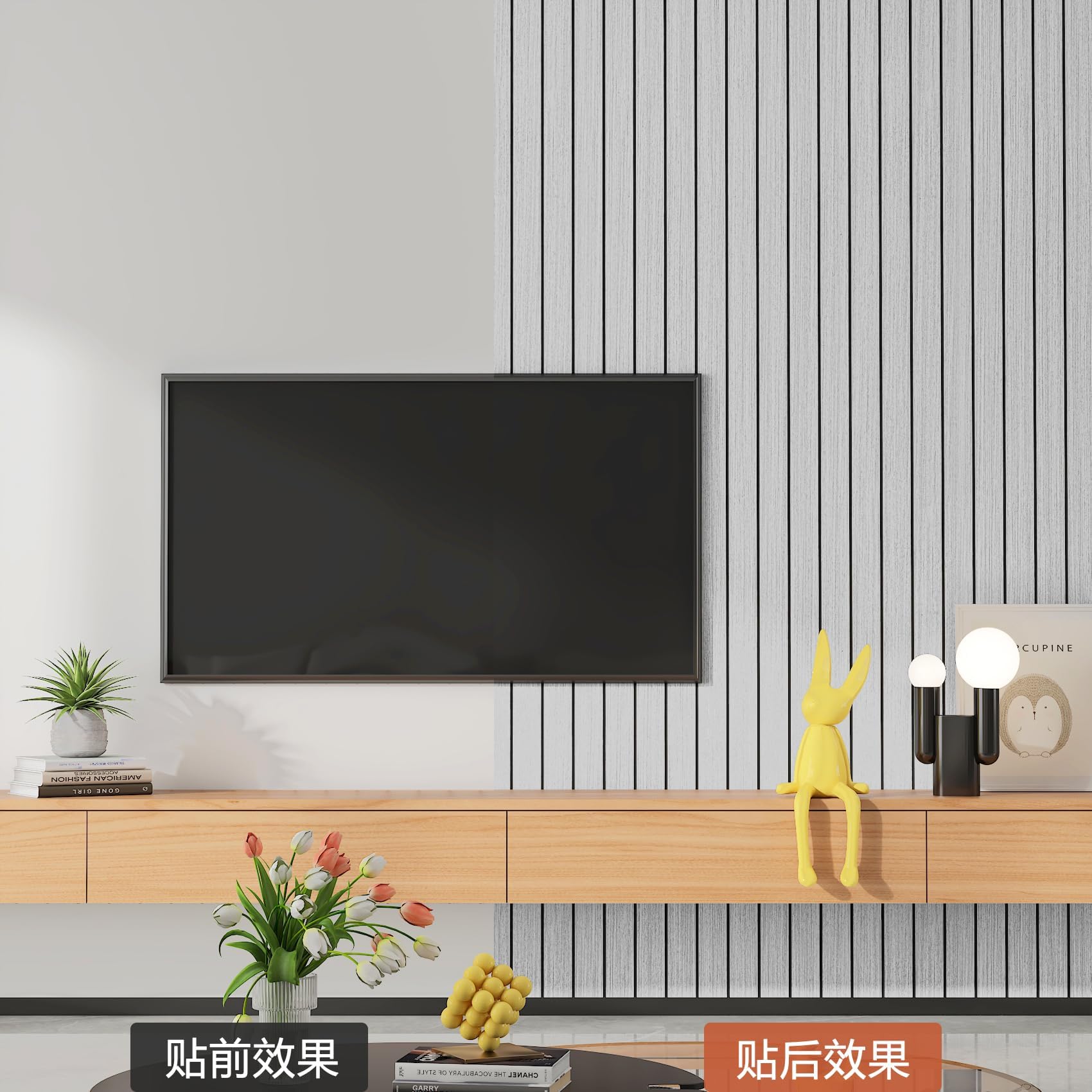 Amazon.com: Yenhome 3D Textured Wood Slat Wall Panels, Soundproof