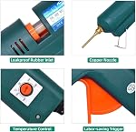 Full Size Hot Glue Gun, 150 Watts with 6 Copper Nozzles Temperature Adjustable Craft Repair Tool Professional Melting Glue Gun DIY Thermo Tool Include 5Pcs Highly Viscous Glue Sticks Luxury Set