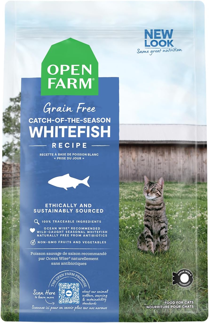 Grain Free Dry Cat Food, High-Protein Kibble for a Complete & Balanced Diet, Non-GMO Fruits & Vegetables, Prebiotic Fibers to Support Digestion, Catch-of-The Season Whitefish, 2lb Bag