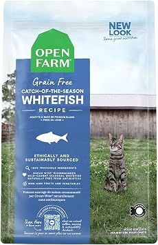 Open Farm Grain Free Dry Cat Food, Wild-Caught Whitefish Kibble, 2lb Bag