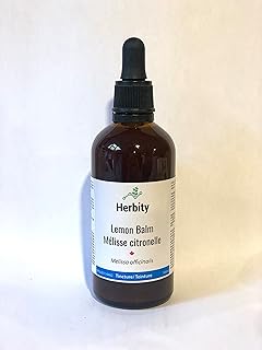 Lemon Balm Herbal Tincture Liquid Extract, Hand Crafted Natural Medicine Remedies Herb Formula Drops, Non-GMO, Vegan, Gluten Free, No Fillers (Melissa officinalis) (100mL, 3.4oz)