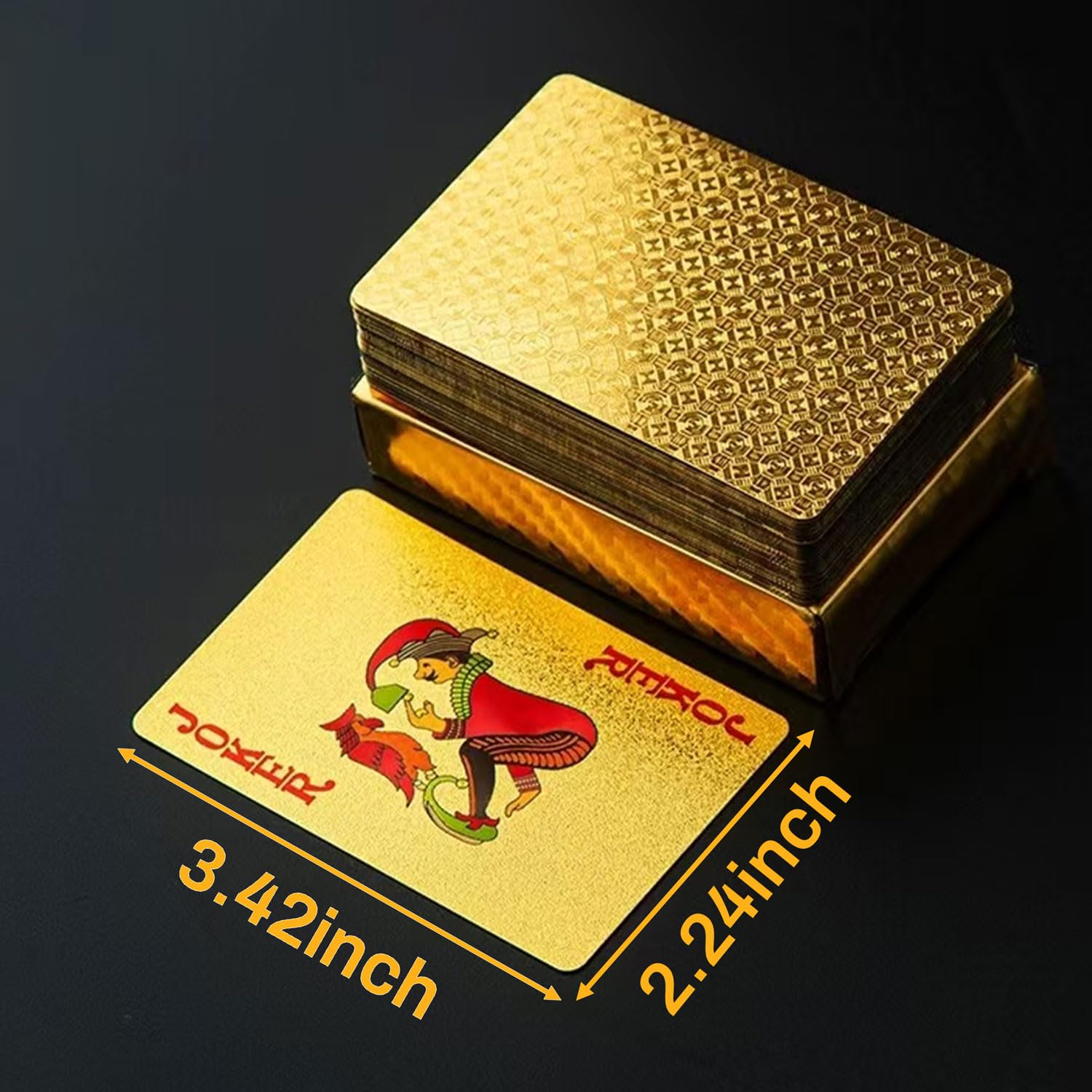 Hifireelf Plastic Playing Cards, Waterproof Poker Deck, Gold Diamond Design Casino-Style Deck of Cards with HD Diamond Design - Image 4