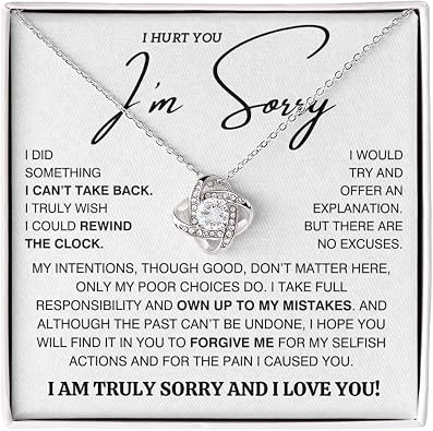 Im Sorry Gifts For Her, Apology Gifts For Her, To My Soulmate Necklace For Women, Girlfriend Personalized Present Ideas For Wife, Romantic Jewelry for Christmas Anniversary Valentine