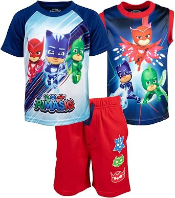 PJ أقنعة Catboy Gekko Owlette الجرافيك تي شيرت تانك الأعلى الفرنسية تيري السراويل 3 قطعة مجموعة الزي طفل صغير إلى طفل كبير