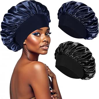Bonnet Satin Cheveux Nuit, Bonnet Soie Cheveux Nuit Élastique pour Le Soin des Cheveux