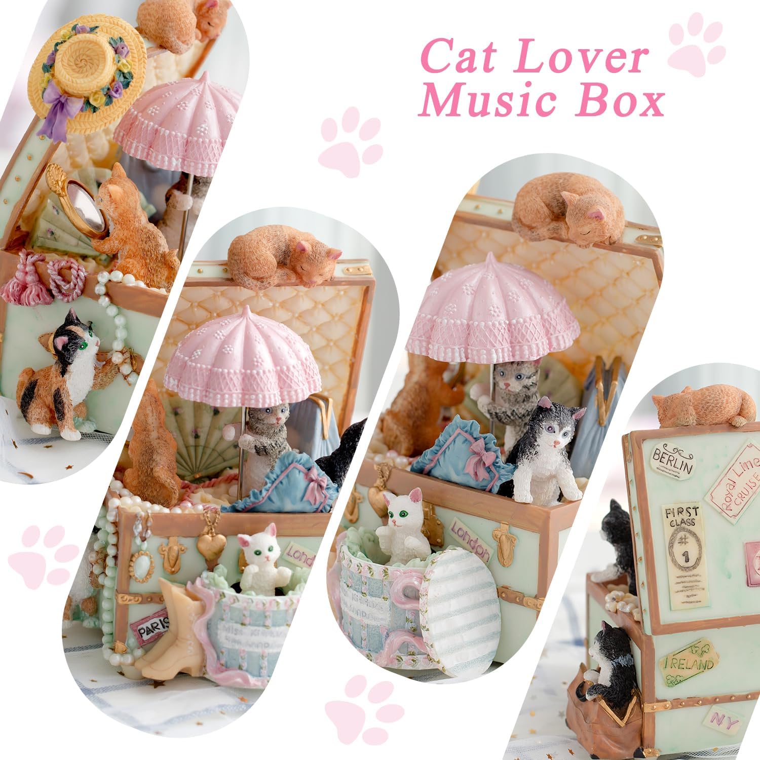 Cat Lover Music Box Birthday Gifts for Women Girls Friend Sister Daughter, Christmas Xmas Valentine Granddaughter Music Box Gifts for Cat Lovers for Women