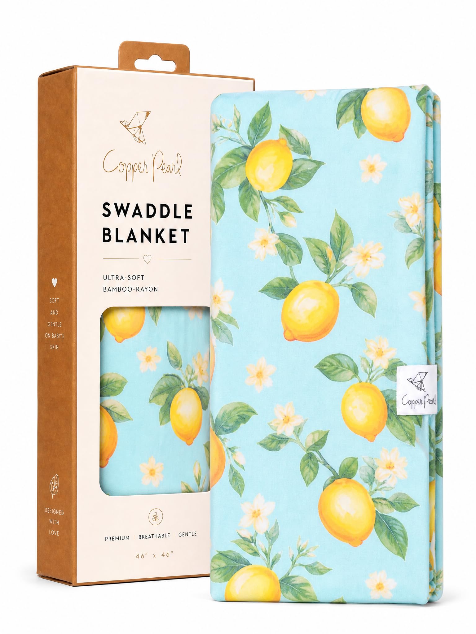 Copper Pearl Swaddle Blankets for Newborns | Soft Stretchy Receiving Blankets for Boys and Girls | Large 46 x 46 Inch Baby Blankets | Lightweight and Breathable Swaddles | Melody
