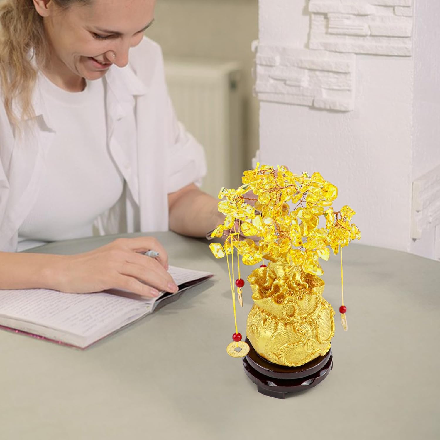 Crystal Money Tree, Good Luck Wealth Tree, Success Citrine Gemstone Tree for Home Decoration - Image 6