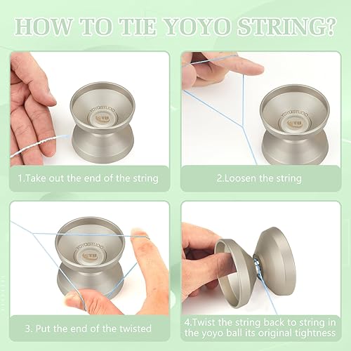Miniatura 9 de Yoyo Yoyo profesional de acero inoxidable 304 que no responde, trucos de metal Yo yos para adultos jugadores avanzados, Yoyo para niños de 8 a 12