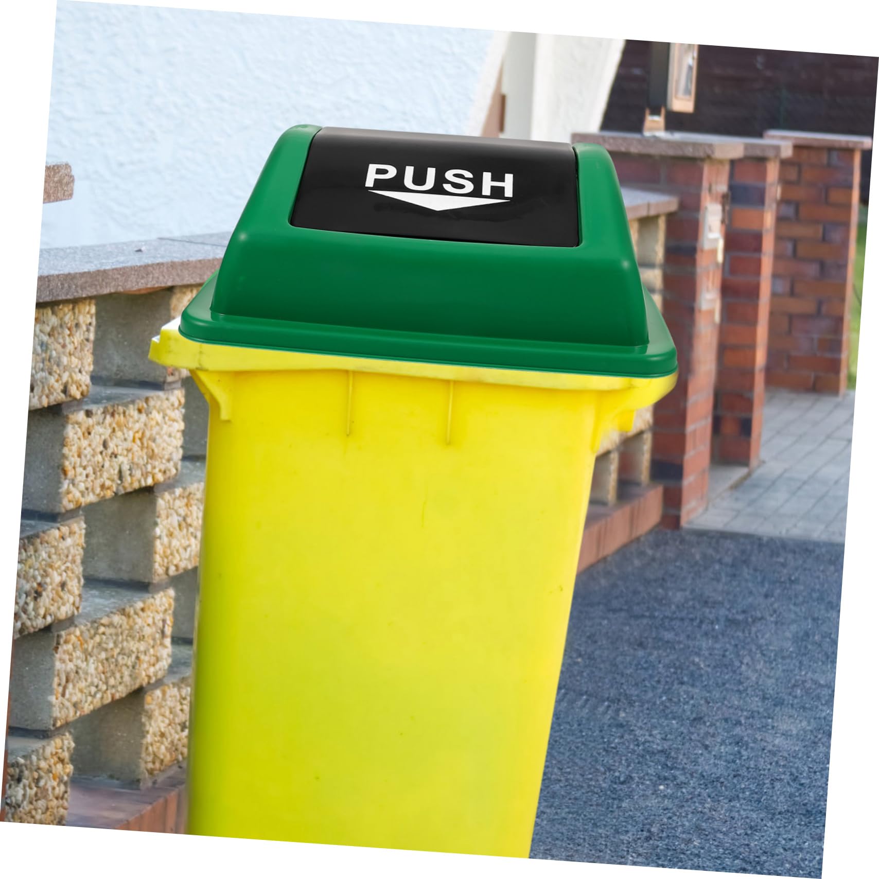 Happyyami Trash Can Lid Cover Portable Waste Bin Lid for Outdoor Sanitation Lightweight Plastic for Hospitals Parks and Offices Design