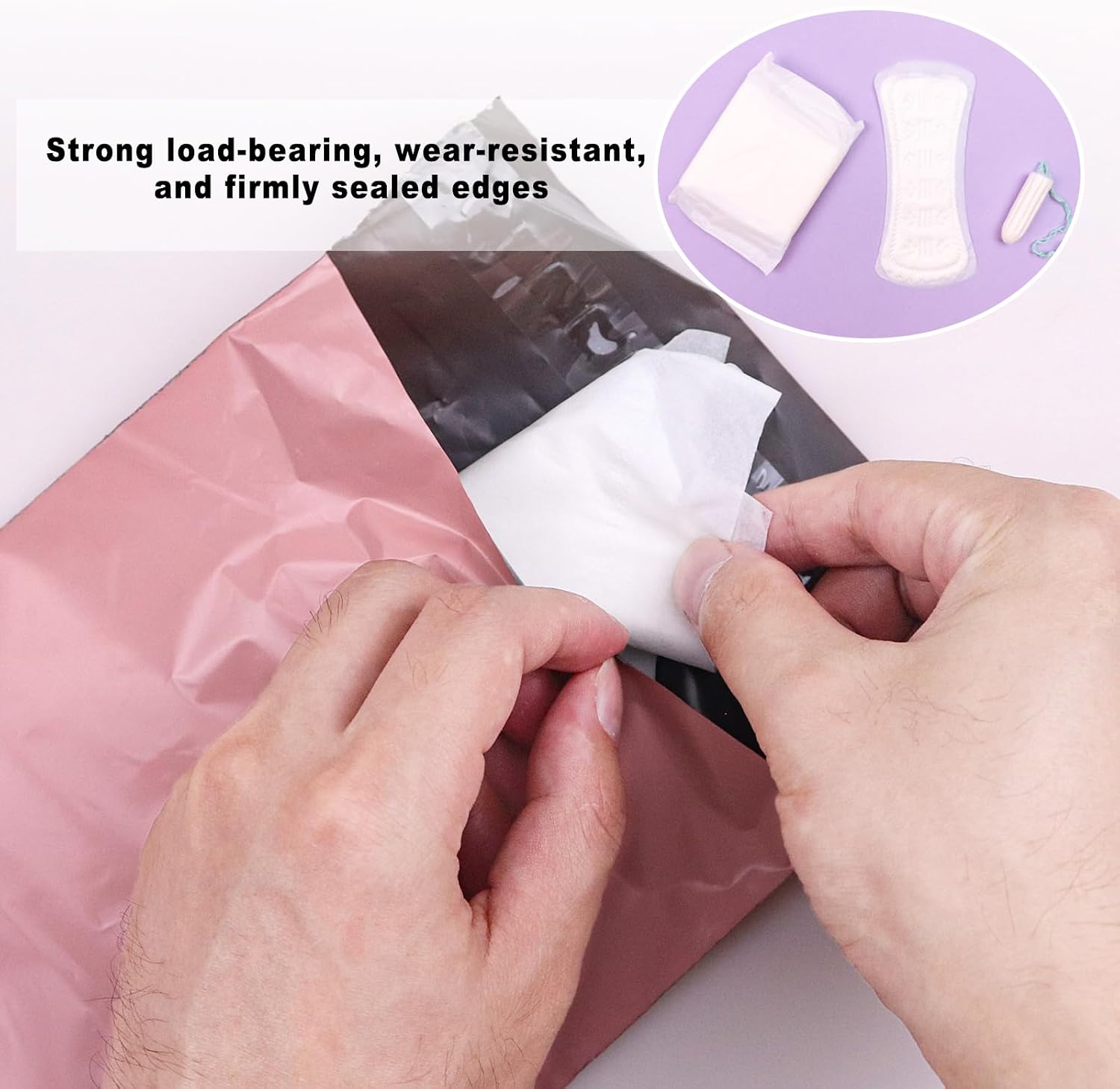 Pink Self-Sealing Sanitary Napkin and Tampon Disposal Bags - 101 PCS with Zipper