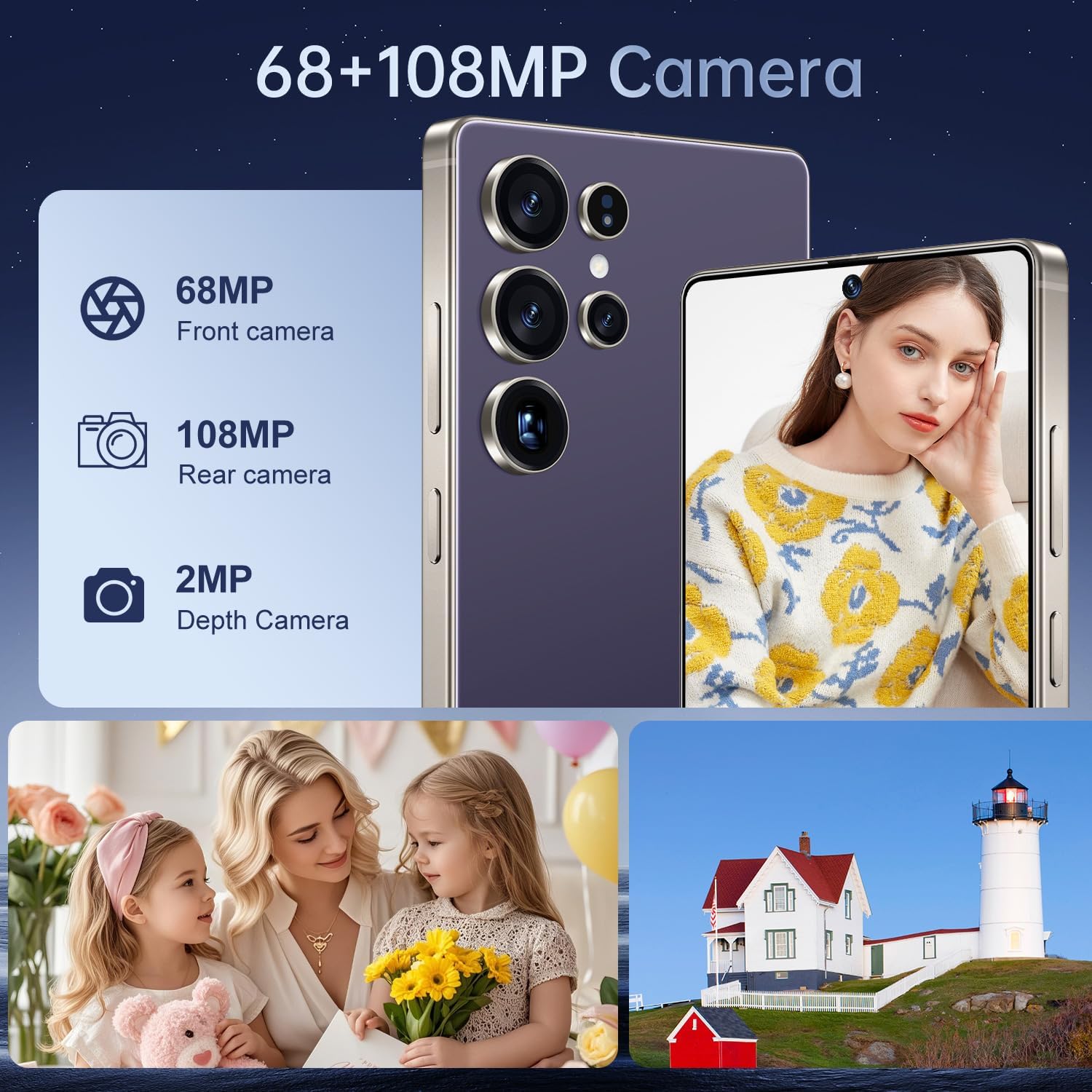 New Year Sale I25 Ultra Smartphone 16Gb+512Gb Android 14 Smartphone, 6.99&Quot;...