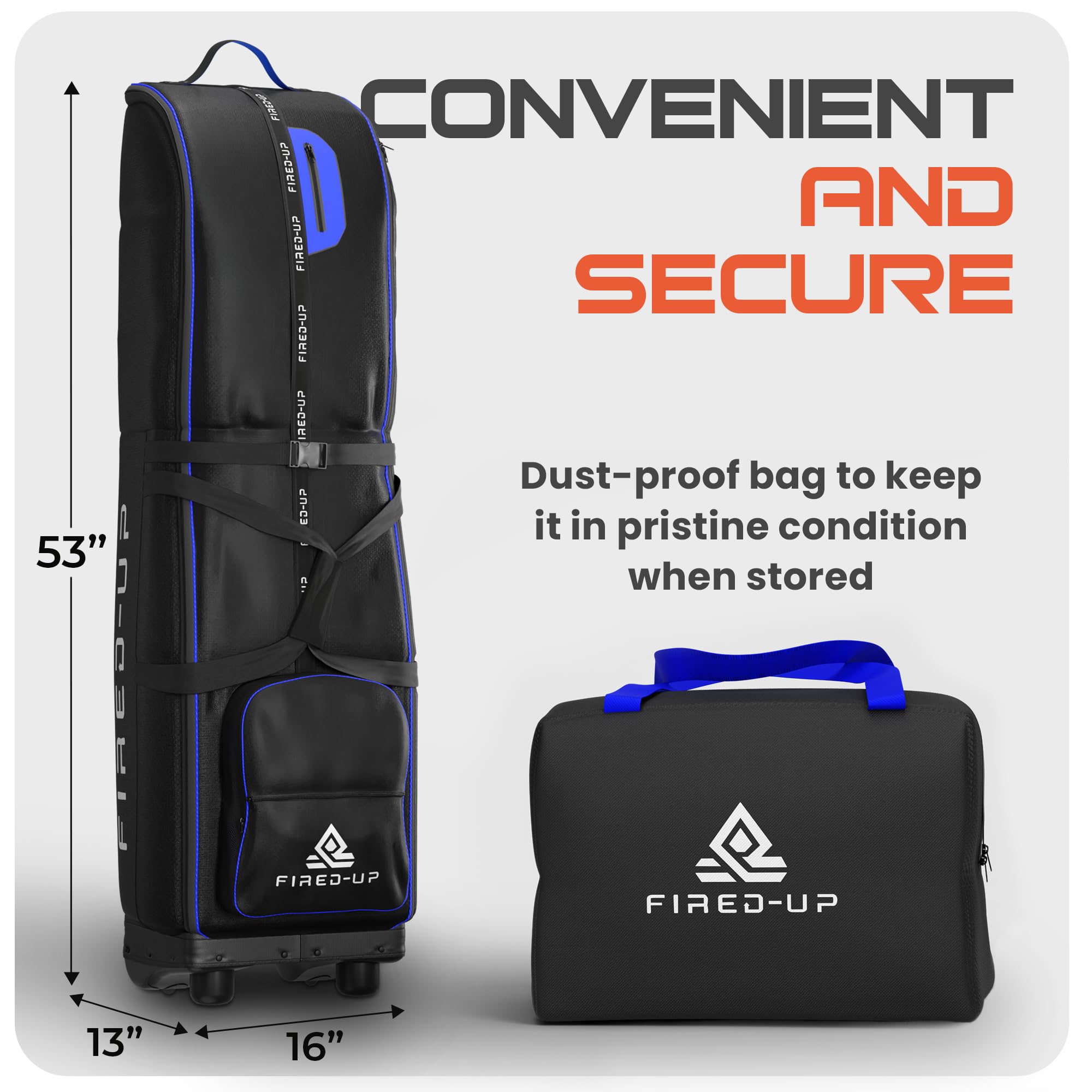 Borsa da viaggio da golf con ruote in nylon 1680D pieghevole per compagnie aeree