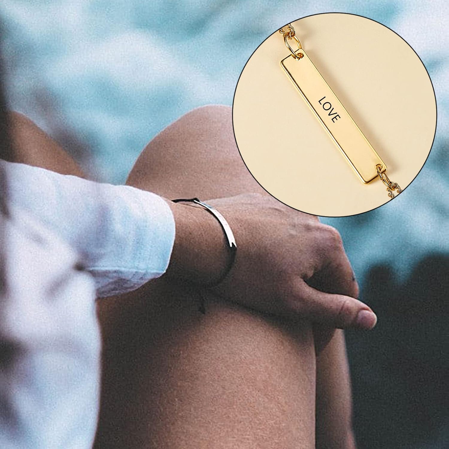 BEEFLYING 20 Pcs Rectangle Metal Stamping Blank Name Tags Brass Charms Pendants for Jewelry Engraving Bar Blanks for DIY Bracelet Necklace (Gold) - Image 7