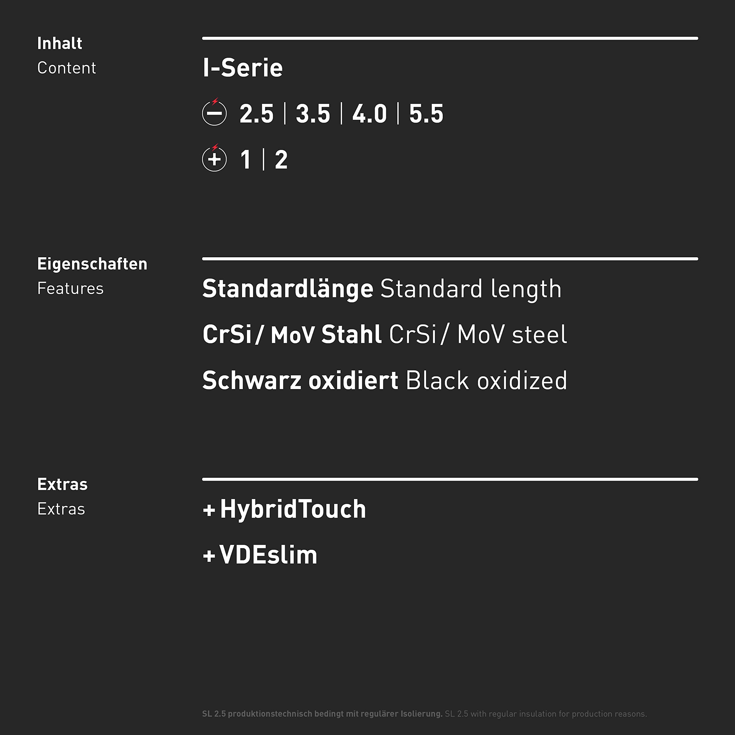 INBUS® 73868 VDE Set Cacciavite 6pz, SL2.5–5.5 & PH1–2, con HybridTouch & VDEslim