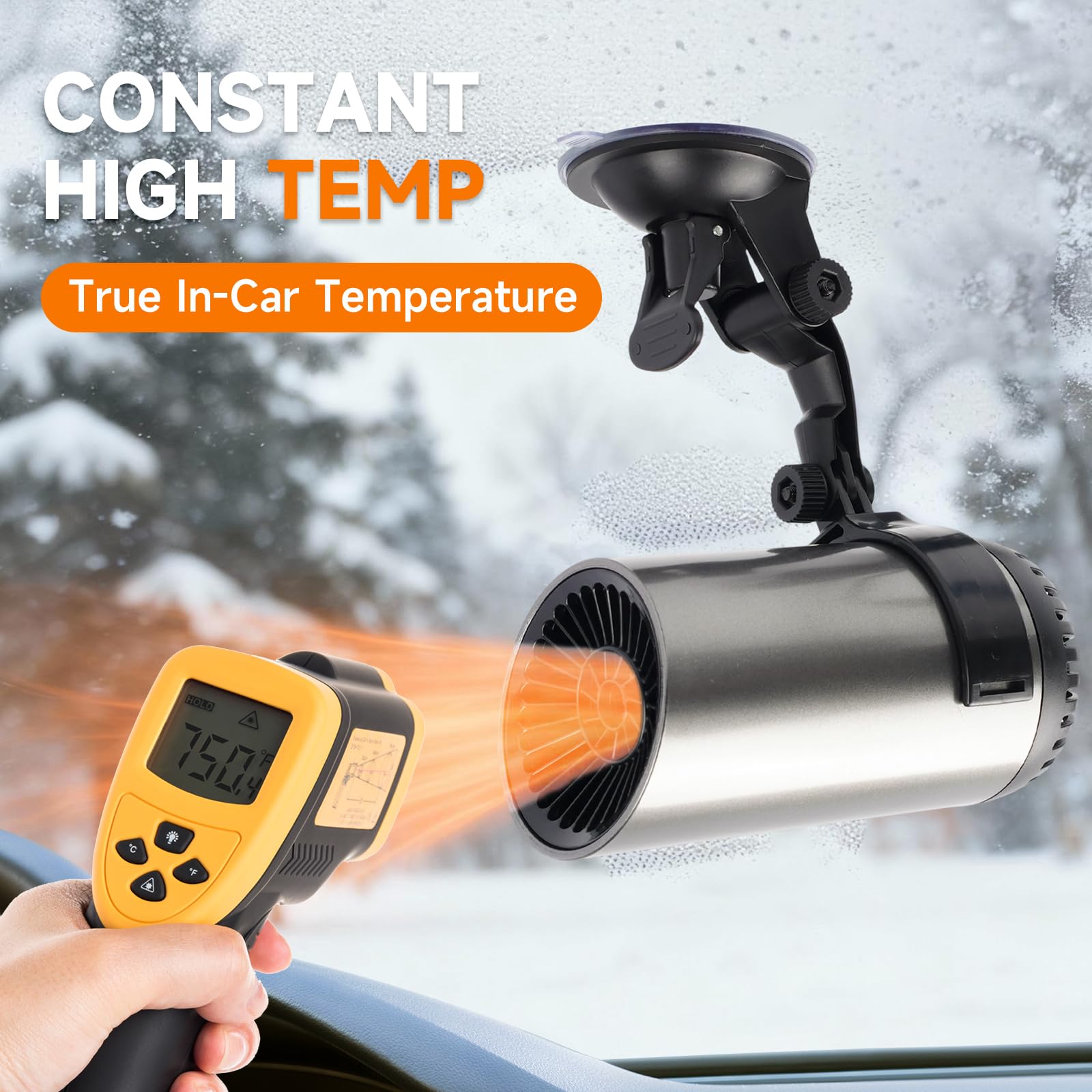car heater cigarette lighter amazon Amazon.com: Car Heater, 12V Portable Car Heater that Plugs into Cigarette  Lighter, Defroster for Car Windshield, 2 in 1 Heating & Cooling Fast Heating  Defrost Defogger with Suction Holder : Automotive