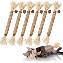 7PCS Cat Silvervine Cat Chew Toys Sticks for Indoor Cats & Kittens Dental Teeth Cleaning Toys for Aggressive Chewers, Natural Catnip Toys for Self Play & Dental Care