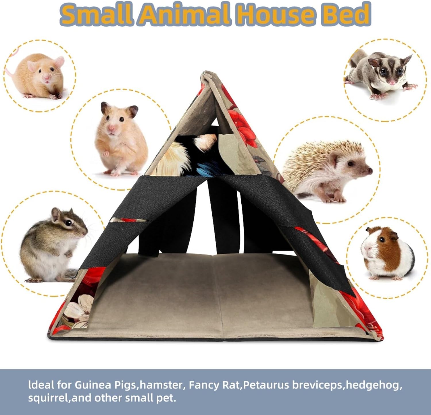 MAgiLL Guinea Pig Bed, Comfortable Hamster House, Hiding Place for Small Pets, Foldable Bed nest, Suitable for Short Rabbits, Rabbits, Ferrets, mice, Hedgehogs, and Creative Chinchilla Mouse nest