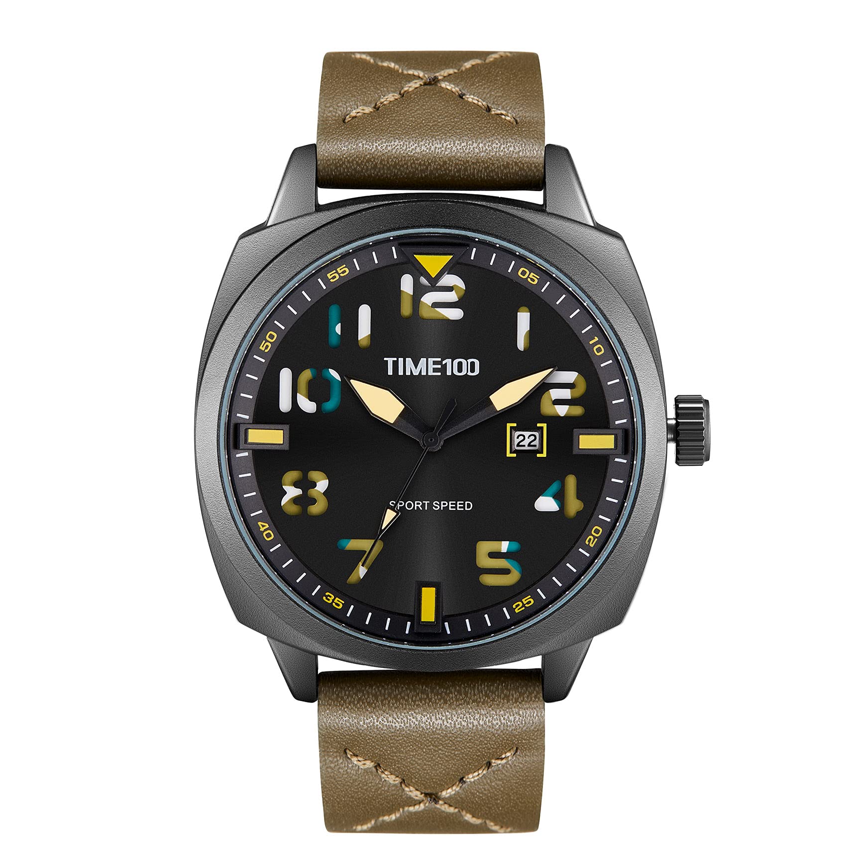TIME100 Reloj deportivo digital militar electrónico impermeable luminoso japonés cuarzo relojes para hombres y mujeres verde