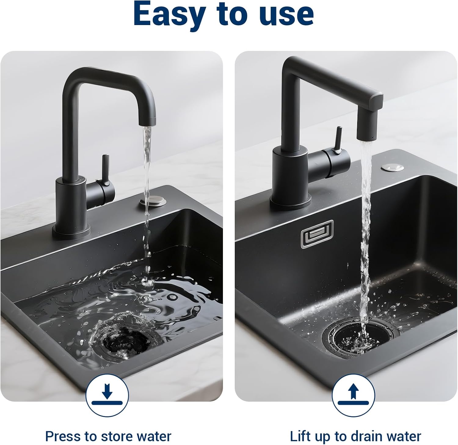 Kitchen Extended Garbage Disposal Flange Strainer Stainless Steel Kit with Basket Strainer and Drain Stopper for 3 1/2 Inch Standard Sink Drain, Deep Sink Flange for Disposer, Brushed Stainless