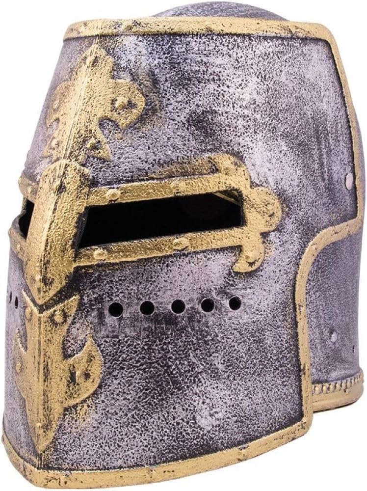 Casque de chevalier pour enfant avec visière - Casque de déguisement médiéval - Accessoires de jeu de rôle pour chevalier et château - Plastique - Taille : environ 57 cm
