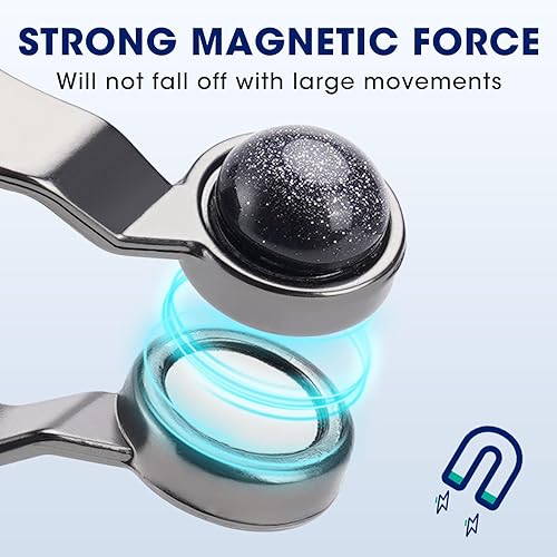 Miniatura 3 de Paquete de 3 soportes magnéticos para lentes con decoración de turquesa, morado, areniscacircón, soporte para insignias magnéticas, soporte para