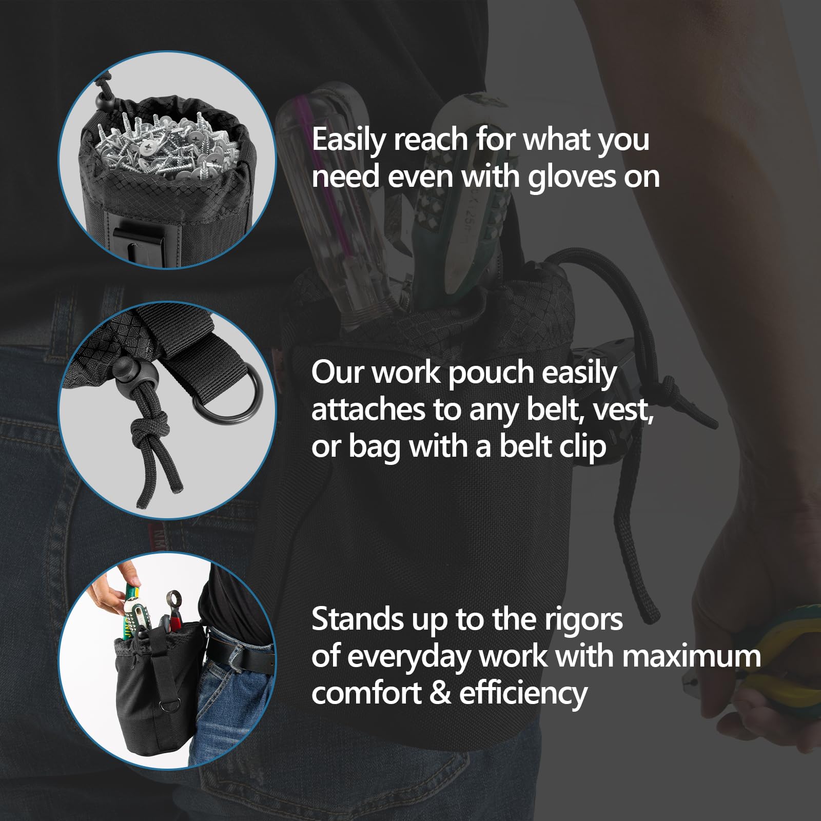 Werkzeugbeutel Mit Gürtelclip - Nagel/Schraube Organizer Für Handwerker