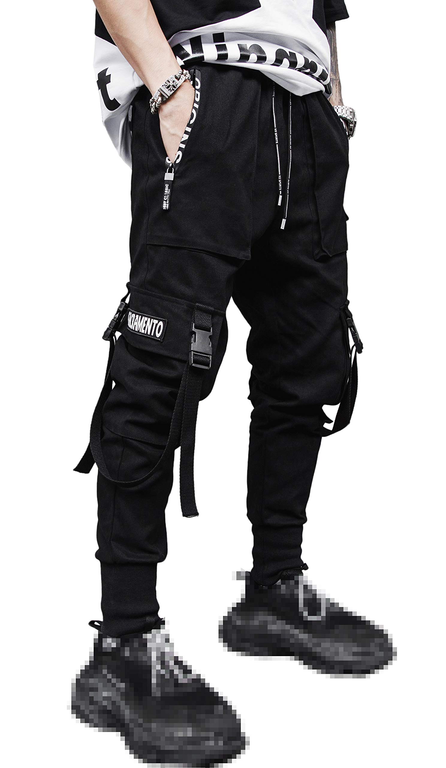 mokewen men's elastic waist drawstring jogger sport harem pants