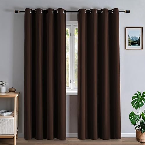 Miniatura 37 de Cortinas opacas para sala de estar, cortinas 100% opacas de 84 pulgadas de largo, juego de 2 paneles, con aislamiento térmico, pestaña trasera y