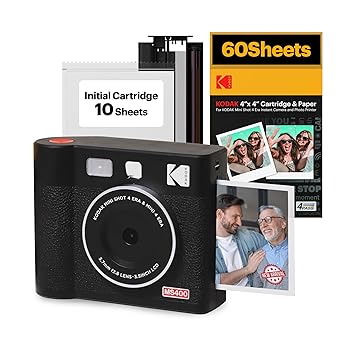 Kodak Mini Shot 4 2-in-1 Instant Camera & Photo Printer Bundle Black