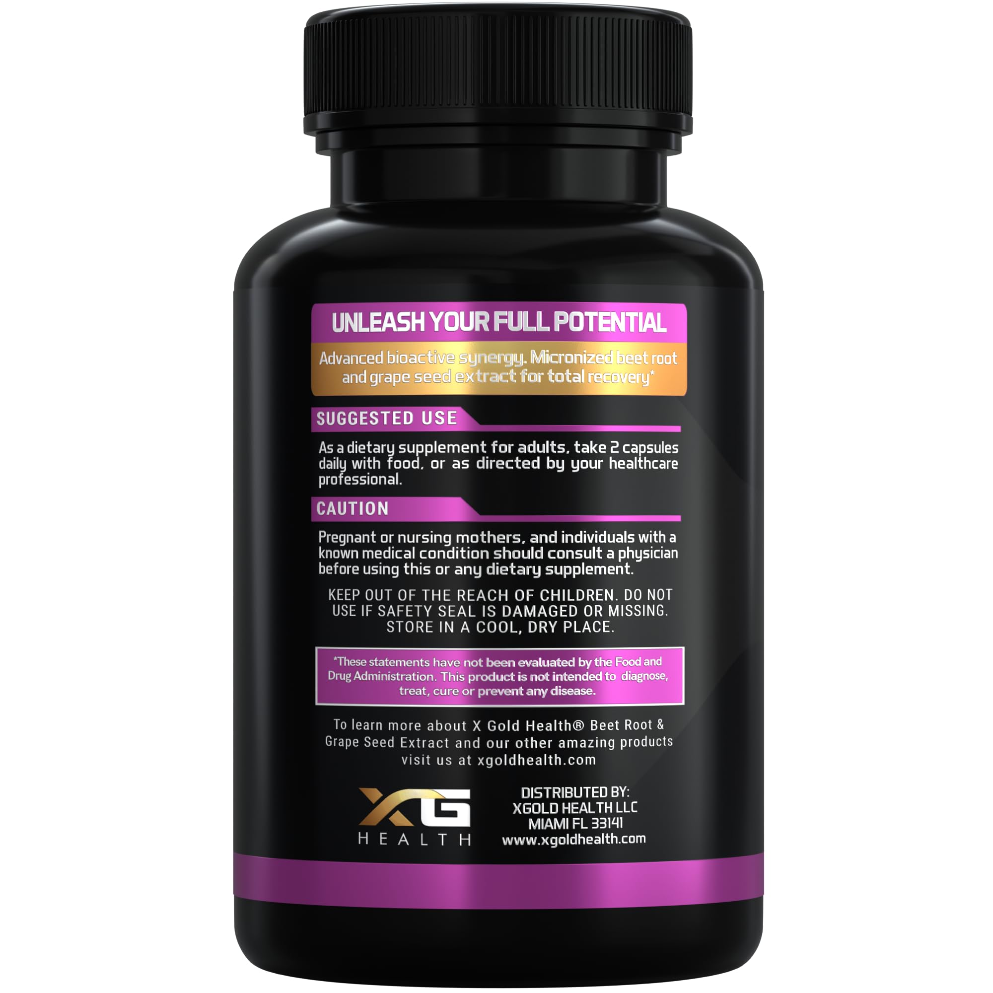 X Gold Health Organic Beet Root Capsules with Grape Seed Extract, 180 Count — Amazon image 3