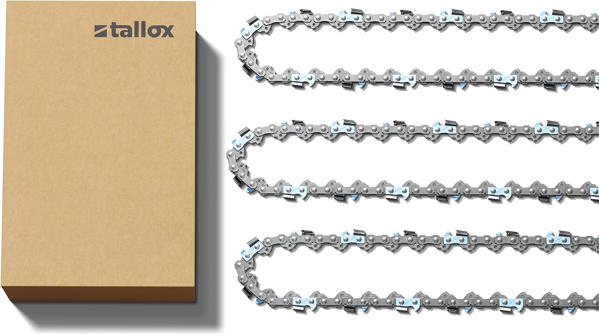 3 Pack tallox 14 inch chainsaw chains 3/8 LP .043 Inch 52 drive links fits EGO 14-Inch Chain Saw Models CS1401/CS1400 Ryobi, Husqvarna, Echo