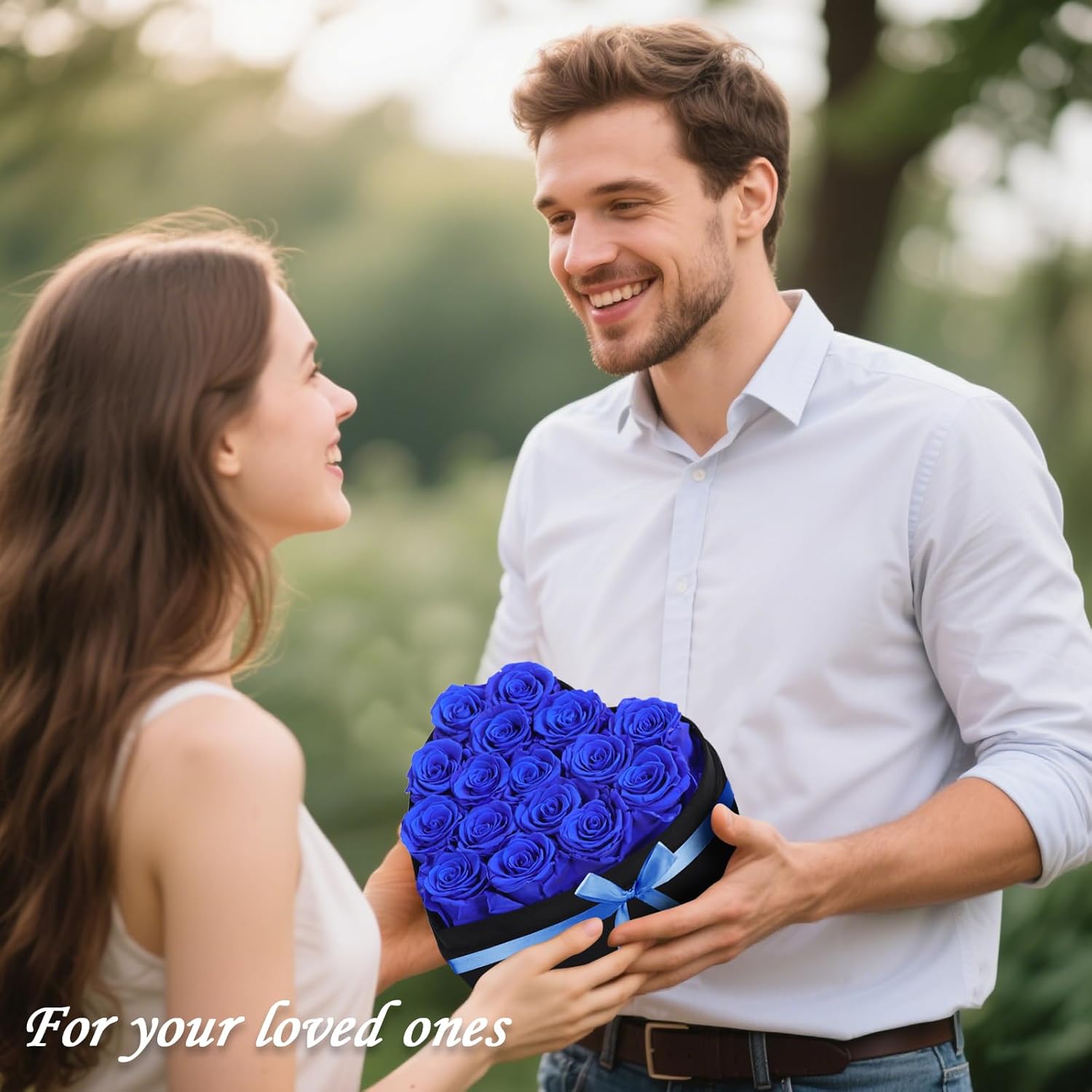 Luxury Forever Real Roses in Suede Box - 16-Piece Preserved Flowers Roses Gifts for Delivery Prime Birthday, Valentines's Day, Mother's Day,Anniversary, Graduation Gifts for Her (Royal Blue) - Image 3