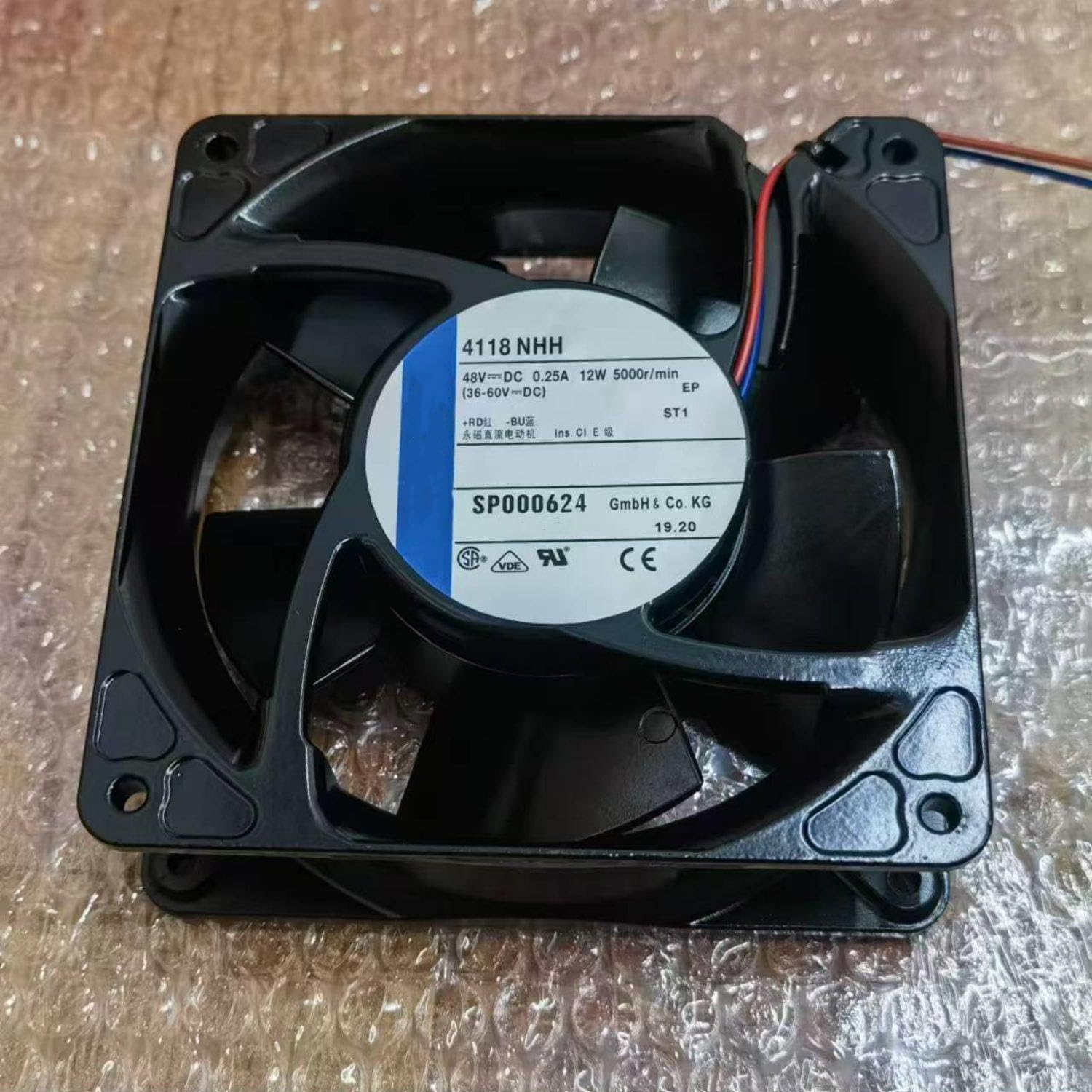 4118NHH 2-Wire DC48V 250mA 12W 120x120x38mm Cooling Fan